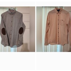 Zara Two Button Down Long sleeve Shirts Size Large See Photos For Colors